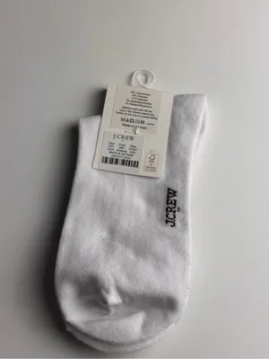 J. Crew White Crew Socks with Green Stripes New With Tag One Size thumbnail 6