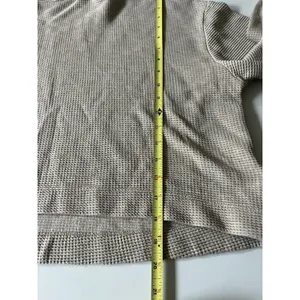 Athleta Waffle Crop Oversized Hoodie Beige Large thumbnail 7