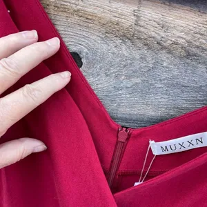 NWT MUXXN Boutique size 2X ( runs small) retro Ponte’ knit faux wrap dress. thumbnail 3