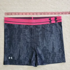 Under‎ Armour 3" Shorts Black with pink band active wear Size L thumbnail 5