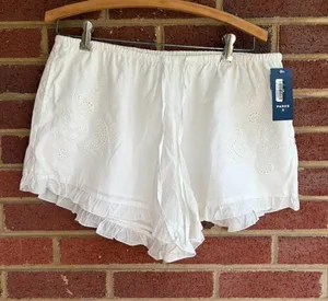 Parke x Target White Ruffle Sleep Shorts Women's Medium NWT thumbnail 1