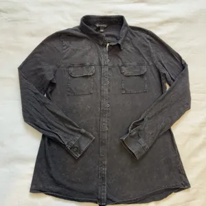 Rock & Republic Black Cutout Back Long Sleeve Button Up Shirt Size Women Size L thumbnail 2