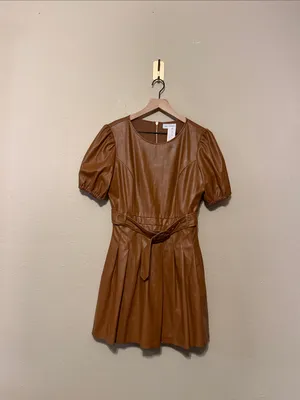 Lost + Wander Faux Leather Dress Size Medium NWT Set The Scene Mini Dress thumbnail 3