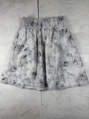 Lululemon Brisk‎ Stroll Skirt Gray White Marble Tie Dye Liner Shorts Womens 2 thumbnail 2