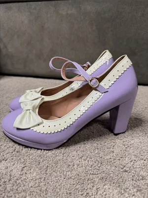 Women’s Purple Chunky Heel Mary Jane Pumps Cute Bow Round Toe Size 10 (EU42) NEW thumbnail 5