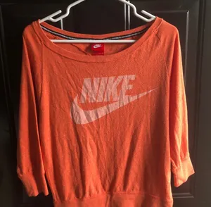 Nike‎ women's gym vintage crew top Orange Small thumbnail 1