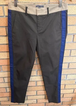 Vince Cotton Colorblock Blue Side Stripe Tuxedo Straight Leg Pants Size 4 thumbnail 1