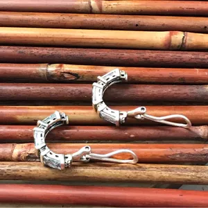 Silpada Sterling Silver Cubic Zirconia Clip on Hoop Earrings thumbnail 5