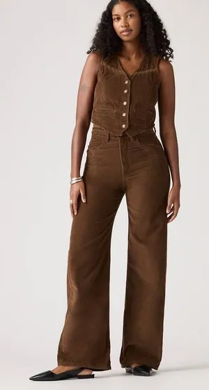 Levi's SET Ribcage Wide Leg Braided Women's Set- Brown thumbnail 1