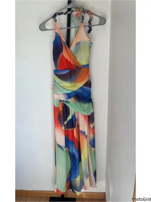 Nicholas Bristol Ruched Printed Halterneck Dress Size 6 thumbnail 2