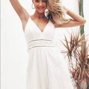 ✨3xHP✨Embroider Cami Pearl Button Maxi Dress✨ White Size L thumbnail 5
