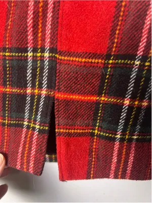 Hollister Red Tartan Plaid Mini Skirt XS Ultra High Rise Y2K Preppy Academia thumbnail 2