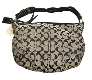 Coach Soho Signature Hobo Black Grey New Monogram Canvas F11858 Classic Y2K thumbnail 1