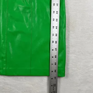 Amanda Uprichard Emilee Faux Leather Mini Dress Green‎ Sleeveless Sweetheart S thumbnail 4