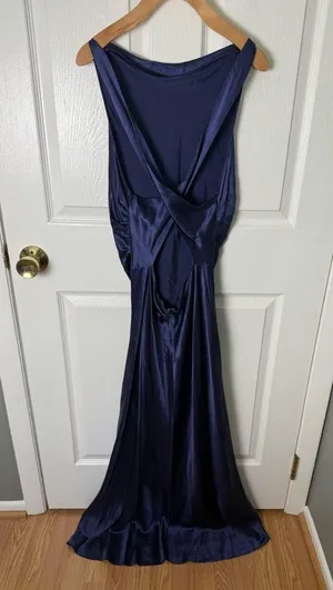 Reformation Casette Silk Dress in Blue Iris 12 thumbnail 5