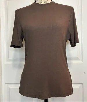 Verdusa Ribbed Mock Neck Short Sleeve Top thumbnail 1