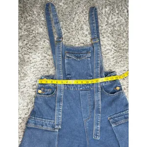 N.1LA Women’s Barrel Leg Denim Overalls Size M Y2K Cargo Jeans Multi Pocket thumbnail 10