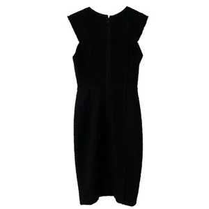 Rebecca Taylor Size 4 Sheath Dress Black Boucle Silk Lined Back Slit‎ Cap Sleeve thumbnail 13