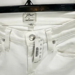J.Crew 8" Toothpick Jean White Skinny Stretch Classic Denim Womens US 24 NWT thumbnail 4