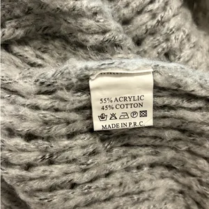 AZZ Fashion Wear Gray Marl Chunky Knit V-Neck Sweater Women Size L Popcorn Knit thumbnail 6
