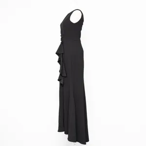 Betsy & Adam. Christine Scuba Crepe Ruffled‎ Bow Gown. thumbnail 6