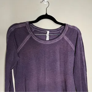 lululemon athletica Washed‎ Purple Burnout Long Sleeve Athleisure Top thumbnail 5