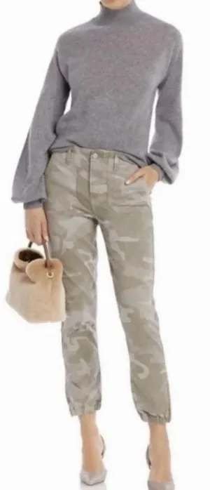 PAIGE Mayslie Jogger Pants Women’s 28 Camo Green Stretch Utility Ankle Zip thumbnail 1