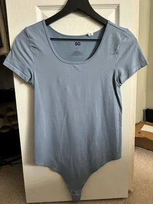 Baby Blue Thong Bodysuit thumbnail 1
