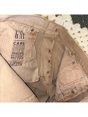 GAP NWT $80 Cheeky Straight High Rise 32 / 14R Pants Khaki Woman’s New Denim thumbnail 9