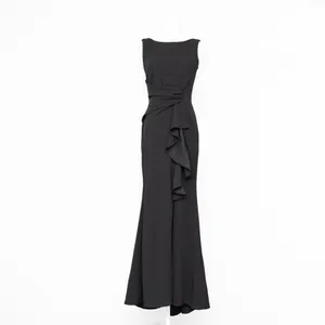 Betsy & Adam. Christine Scuba Crepe Ruffled‎ Bow Gown. thumbnail 2
