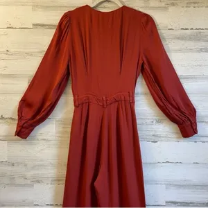 & Other Stories Flare Leg Lightweight Jumpsuit Outing Rust Red Sz 2‎ thumbnail 8