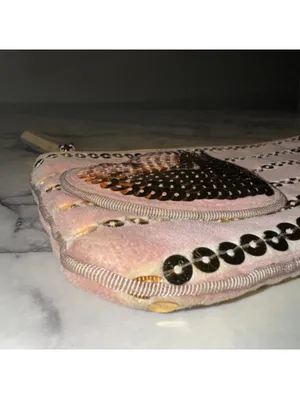 Y2K Juicy Couture Velvet Wristlet Handbag Wallet Pink Rose Gold Valentines Day thumbnail 2