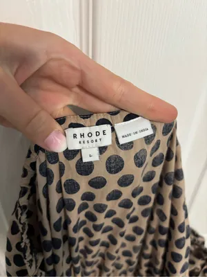 RHODE Resort Polka Dot Print Dress Tan Size L thumbnail 5