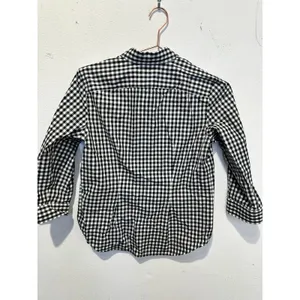 LAUREN RALPH LAUREN Black White Checkered Gingham 100% Cotton Button Up Shirt 0 thumbnail 3