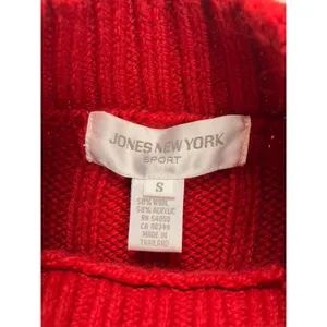 Jones New York Sport‎ Red Ribbed Wool Blend Mock Neck Sweater Womens Small thumbnail 2