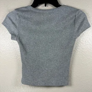 White Fox Boutique Gray Ribbed square neck Top SZ:XS thumbnail 2