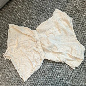 Princess Polly Linen Blend Cream Textured Tie Front Romper Size 4 thumbnail 10