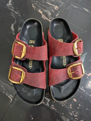 Birkenstock Arizona Big Buckle In Fire Red Oiled Leather Size 39 thumbnail 2