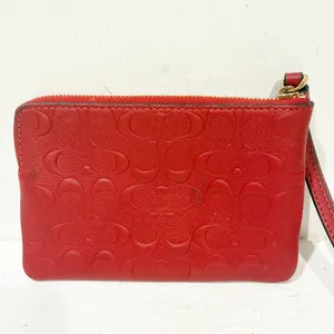 Coach Electric Red Leather Wristlet Corner‎ Zip Wristlet 67555 Wallet thumbnail 6