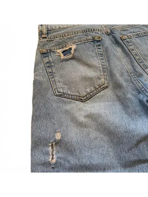 Anine Bing Lara Jean Distressed Button Fly Raw Hem Denim Women's Size 27 thumbnail 6