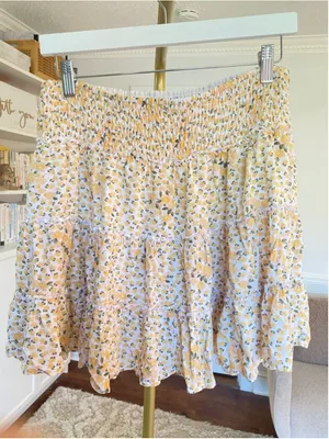 American Eagle Ruffle Ditsy Floral Mini Skirt Cottagecore Coastal Soft Girl Boho thumbnail 3