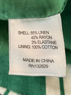 Lovers + Friends Kelly Green Stripe Linen Blend Crop Top & Shorts Set Resort M thumbnail 6