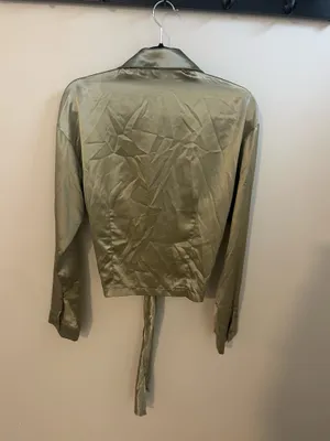 12th Tribe Satin Tie Front Blouse thumbnail 2