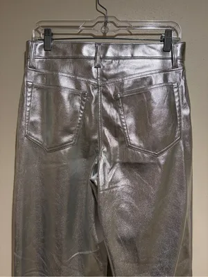 Abercrombie & Fitch LONG The ‘90s Relaxed High Rise Pant Silver Metallic thumbnail 9