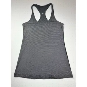 Lululemon Cool Racerback II Tank Top Gray Micro-Stripe | Size S thumbnail 3