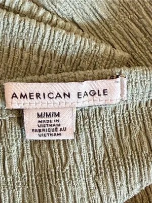 American Eagle Sage Green Ribbed One Shoulder Crop Tank Size Medium thumbnail 4