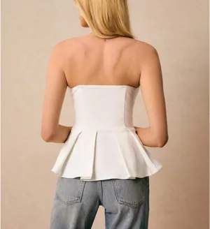 Peplum Top White Size M thumbnail 2