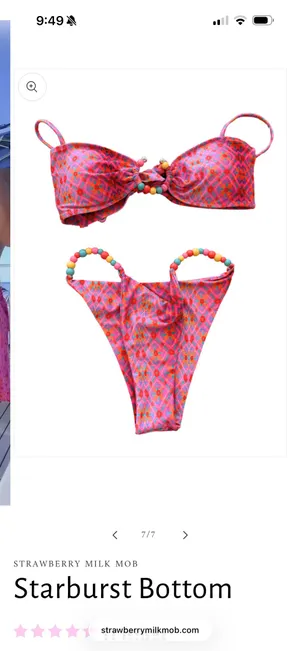 Strawberry Milk Mob Starburst Bikini Bottoms thumbnail 7