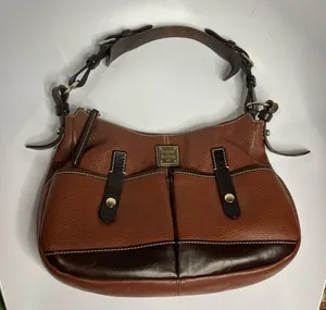 Dooney & Bourke safari brown pebbled leather‎ shoulder bag thumbnail 1