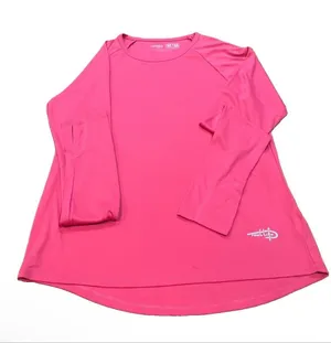 Reel Life Women's Medium Long Sleeve Tee Shirt Pink Quick Dry Beach Life NWOT thumbnail 1